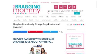 Zizzybee Eco-friendly Storage Bags Review and Giveaway